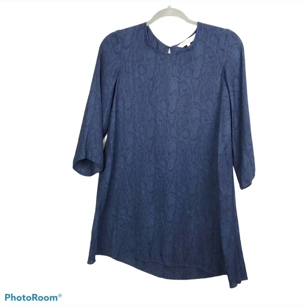 Bcbgeneration blue snakeskin shift dress XXS NWOT - Picture 4 of 9